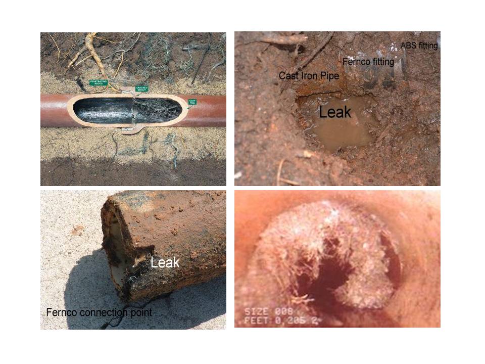 Drainage issues in pipes, showing leaks, roots intrusion, and damaged fittings; relevant for plumbing services in Arlington.