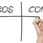 Hand writing "PROS" and "CONS" on a whiteboard, illustrating a comparison of tankless water heater advantages and disadvantages.