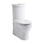 Eco-friendly white toilet showcasing modern design, relevant to The Plumbing Dr's focus on energy-efficient plumbing solutions.